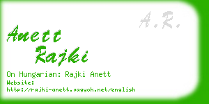 anett rajki business card